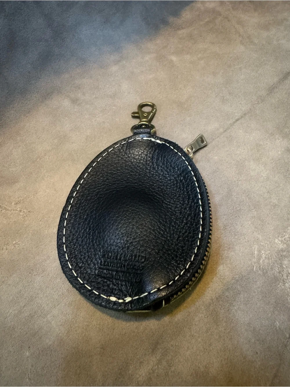 Portland Leather Avocado Zipper Pouch